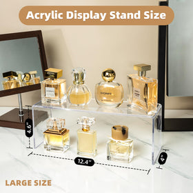 Aminigram clear acrylic display shelves showcasing items with bright light passage.