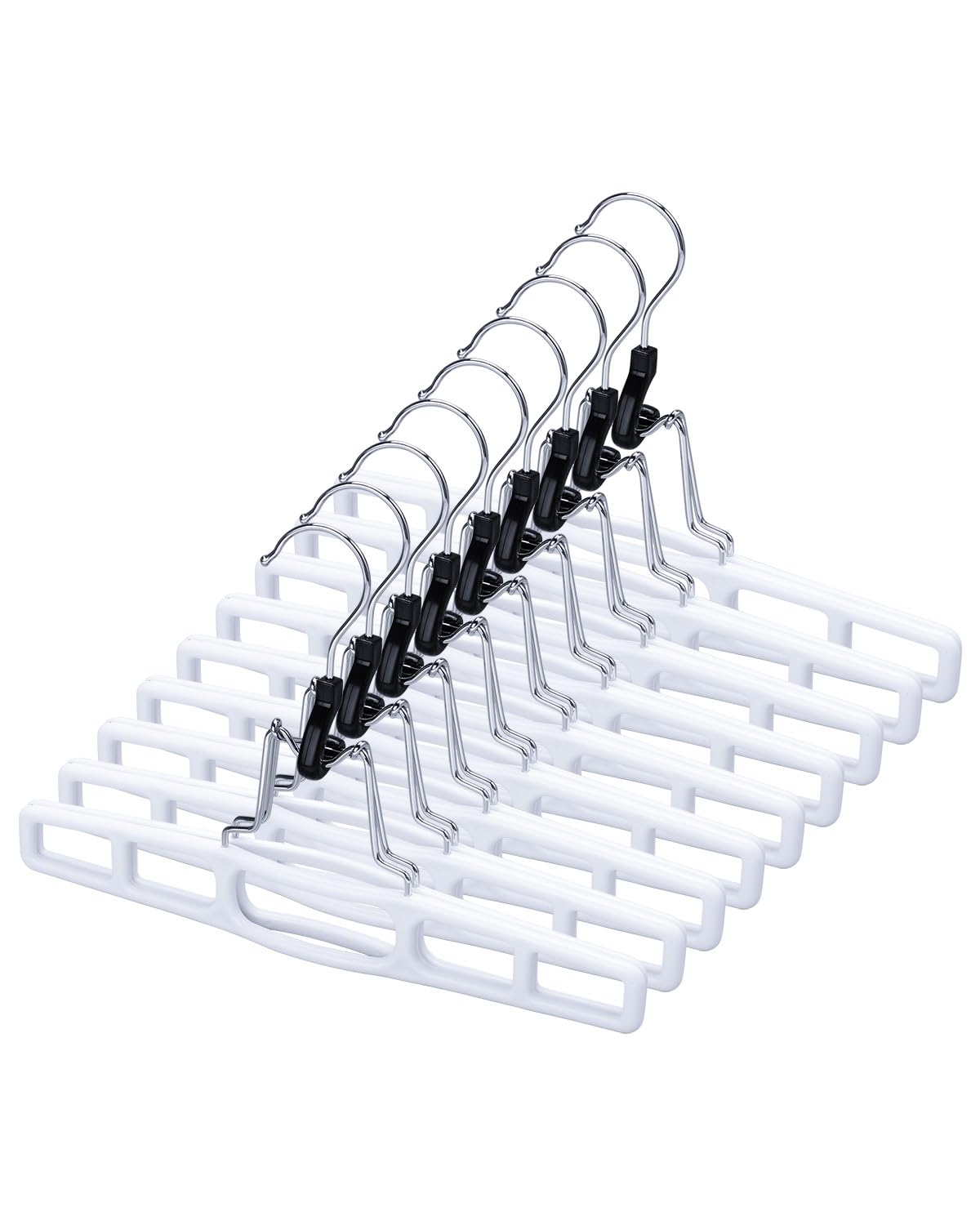 AMKUFO 12-pack pants hangers with slim profile for compact closet organization