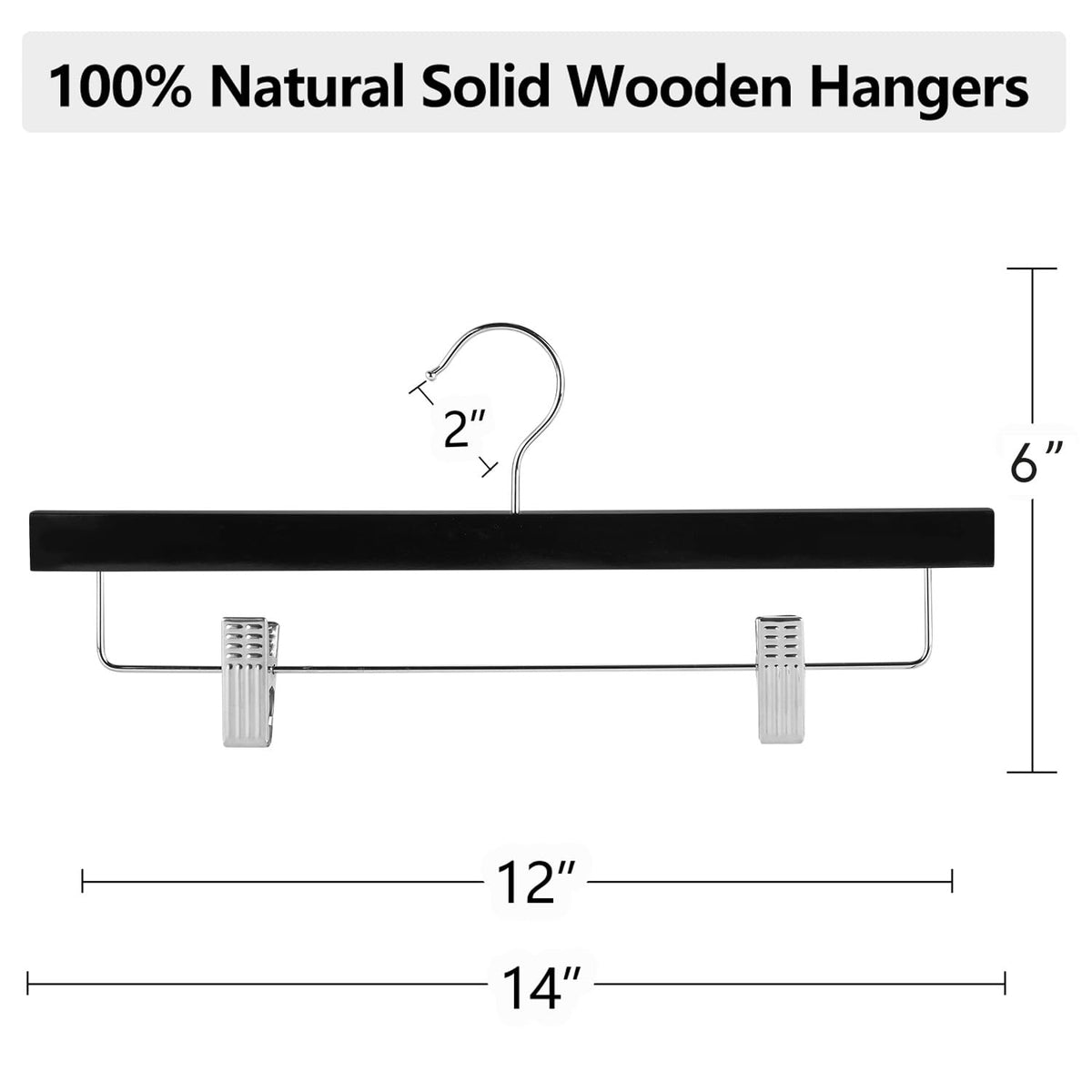 AMKUFO adjustable clips wooden hanger with non-slip cushions for secure garment grip