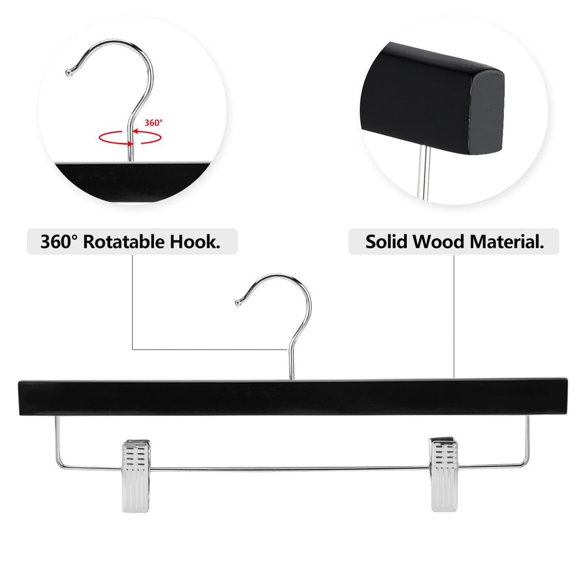 AMKUFO durable wooden hanger with solid construction supports heavier garments