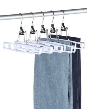 AMKUFO locking-clasp pants hangers securely grip heavy garments