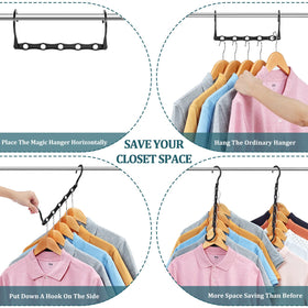 AMKUFO magic hanger with reinforced hook supporting heavy coats