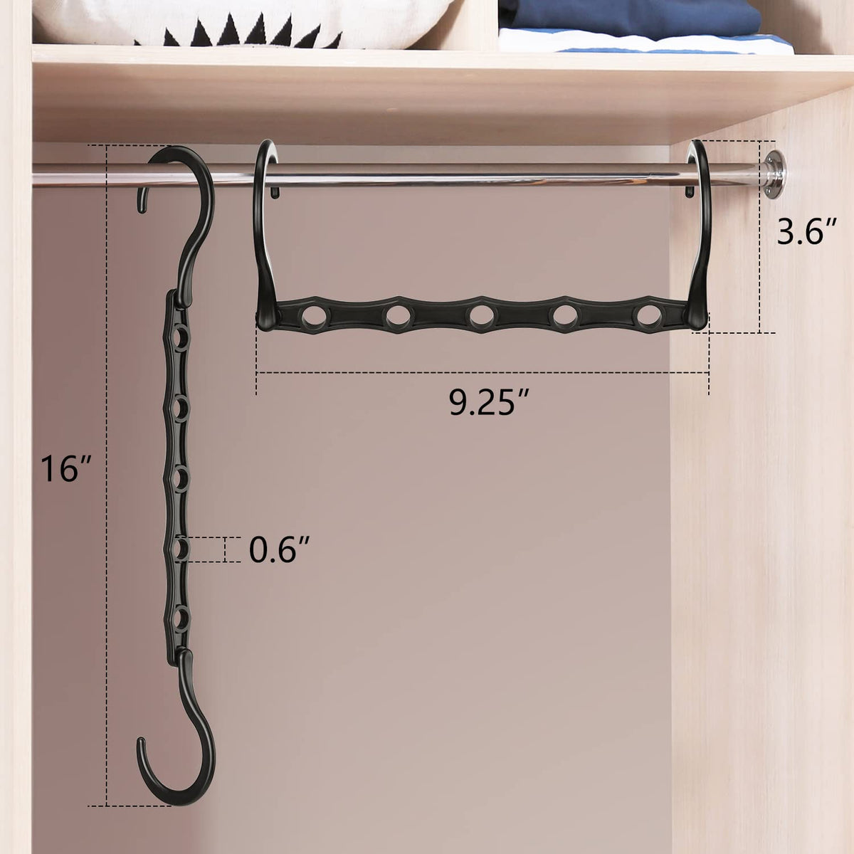 AMKUFO five-hole design keeps hangers from slipping