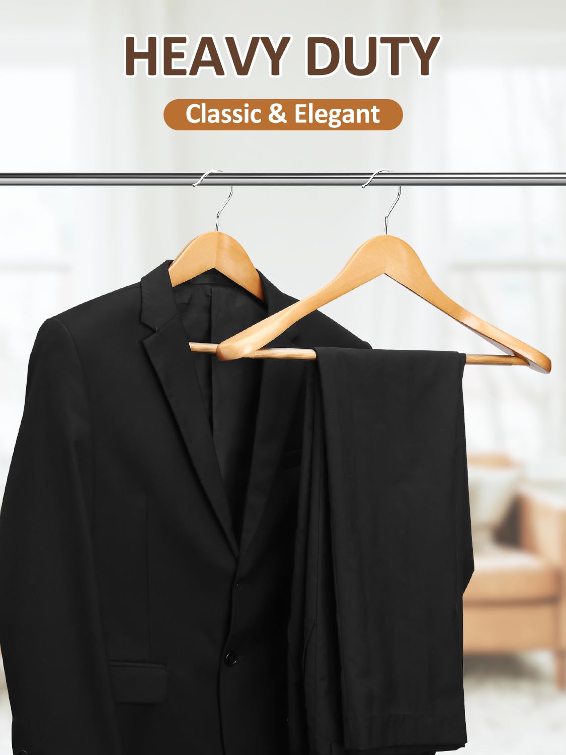 AMKUFO natural eucalyptus wood texture adds durability and premium feel to the closet.