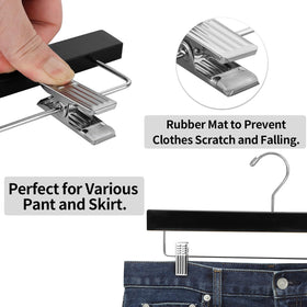 AMKUFO non-slip clip hanger provides firm grip on pants and skirts