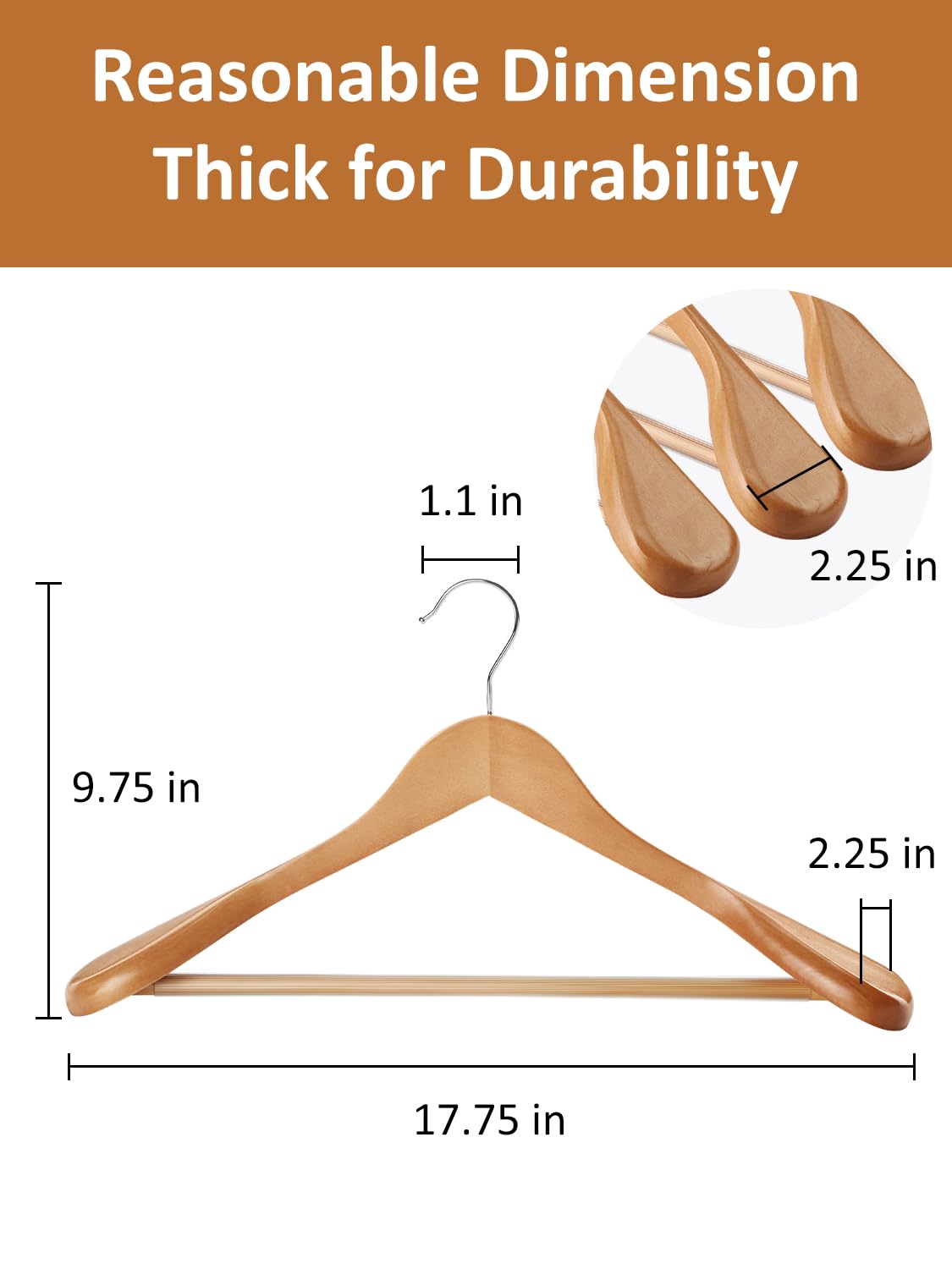 AMKUFO non-slip pants bar keeps trousers securely aligned on the hanger.