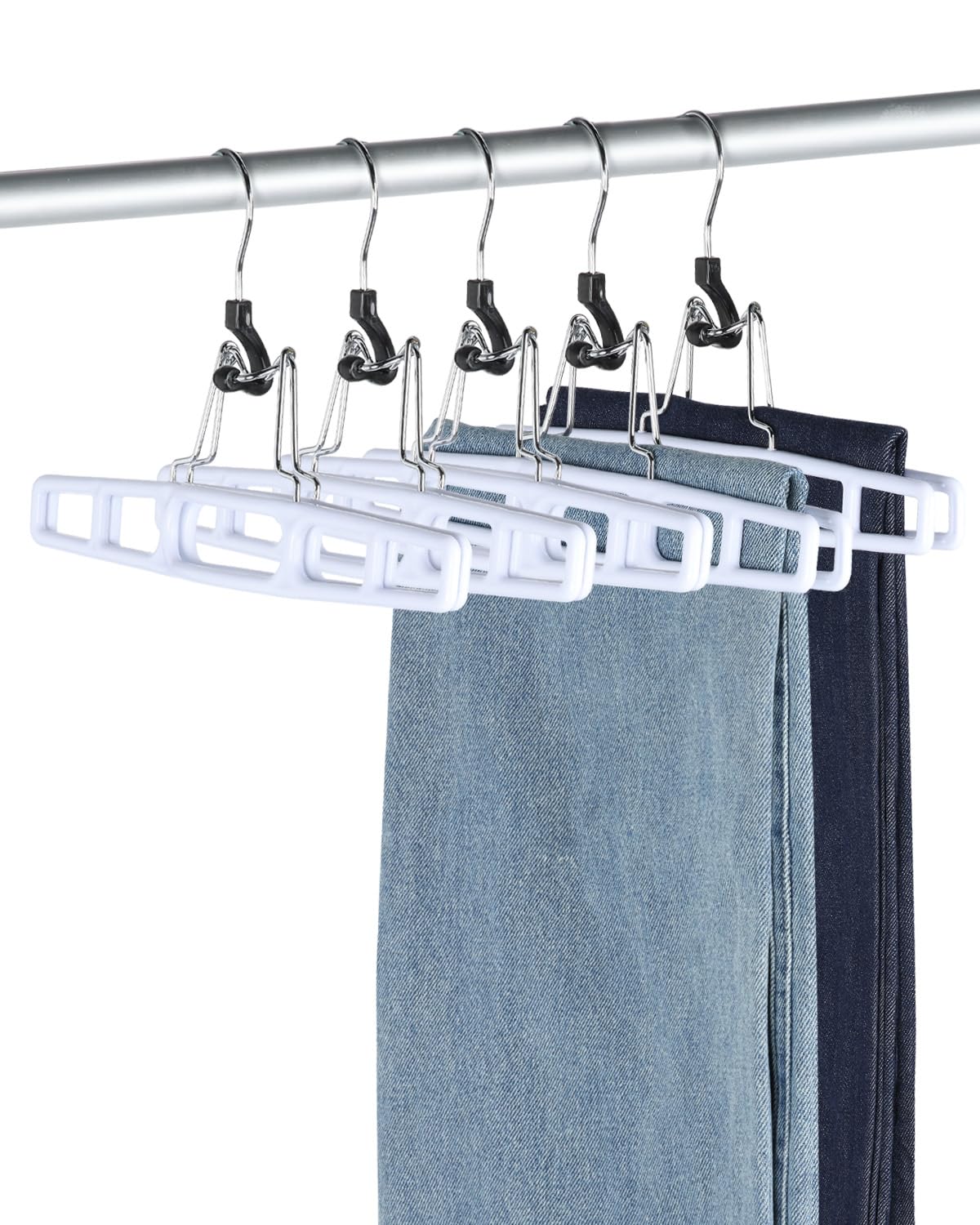 AMKUFO heavy-duty locking clasp keeps jeans stable during storage.