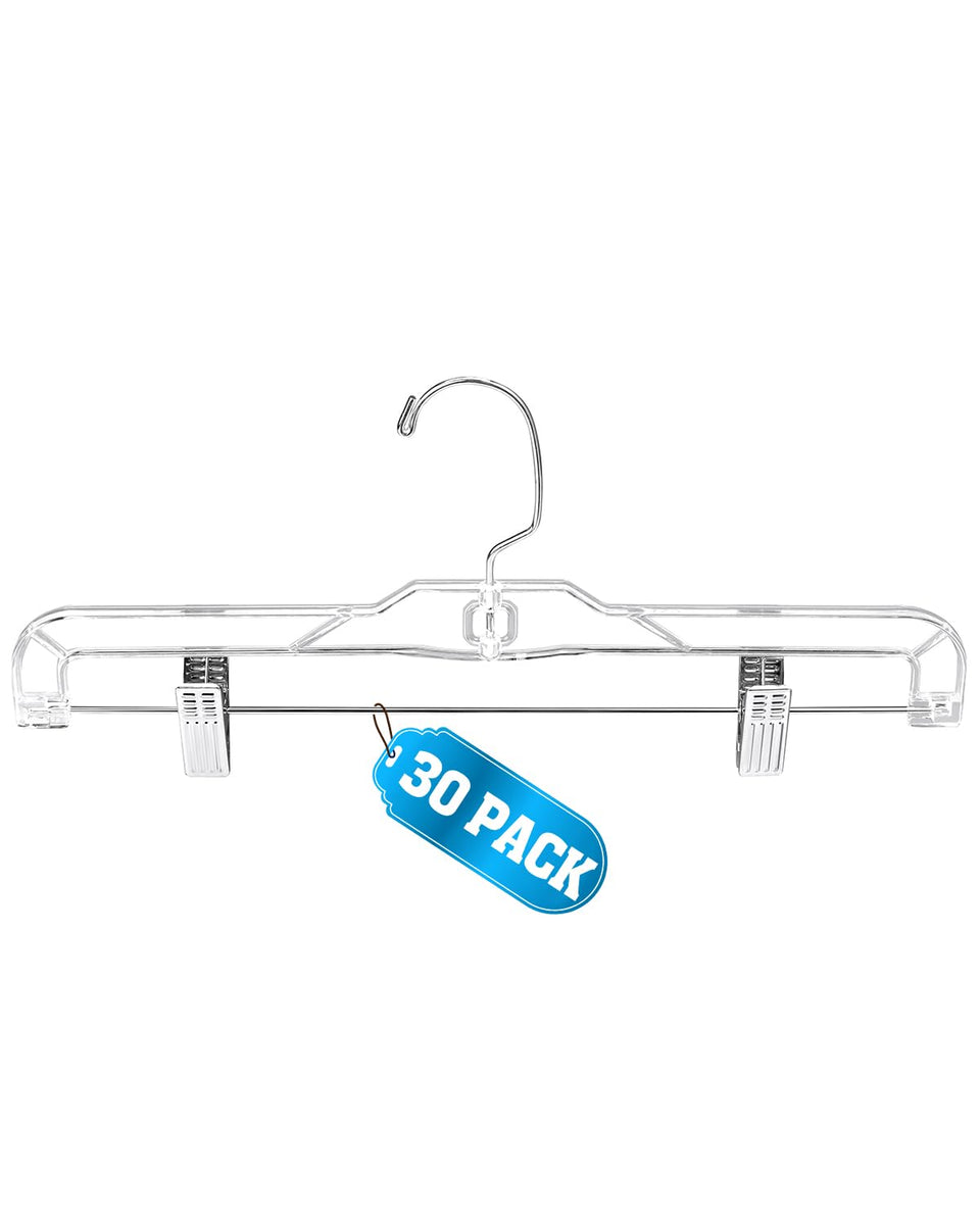 AMKUFO pants hangers with clips keep pants neatly organized in a 30-pack.