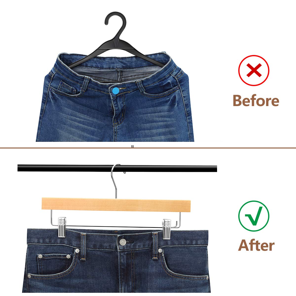 AMKUFO rubber cushion clips prevent fabric pinching.
