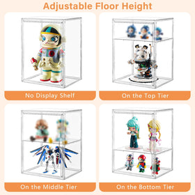 Amllas display case detachable partitions enable flexible storage.