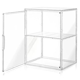 Amllas acrylic display case offers dust-proof clarity for collectibles.