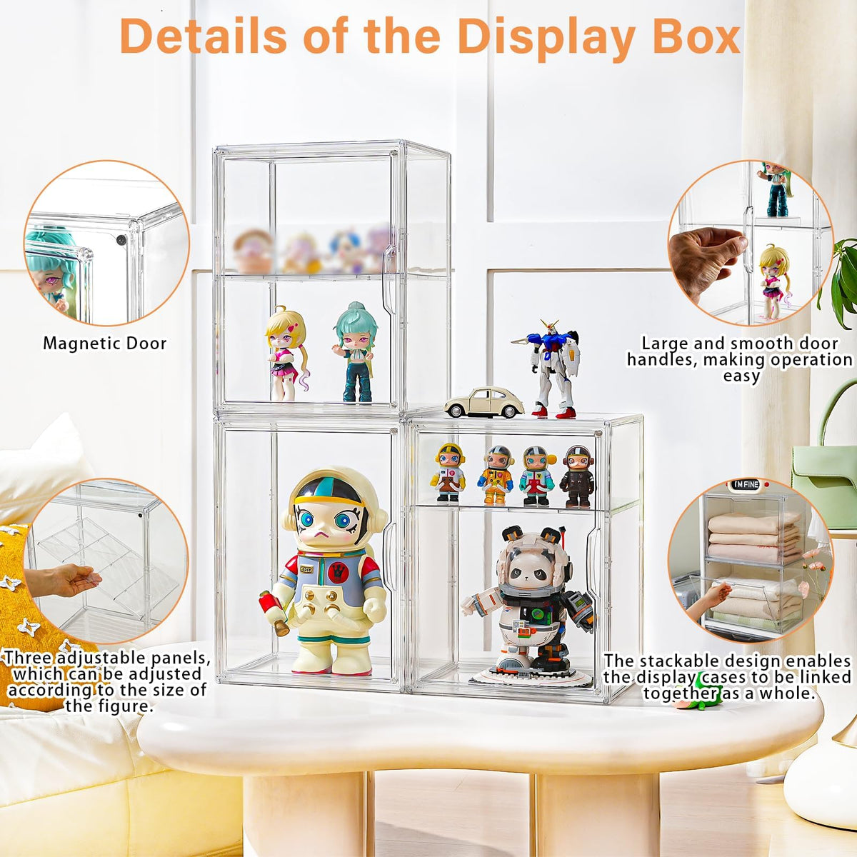 Amllas magnetic door keeps contents secure and accessible.