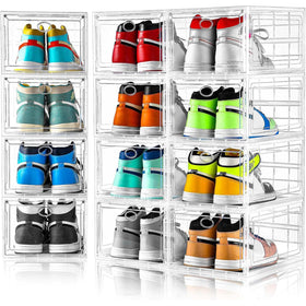 Amllas clear shoe box with door enables easy access and visibility