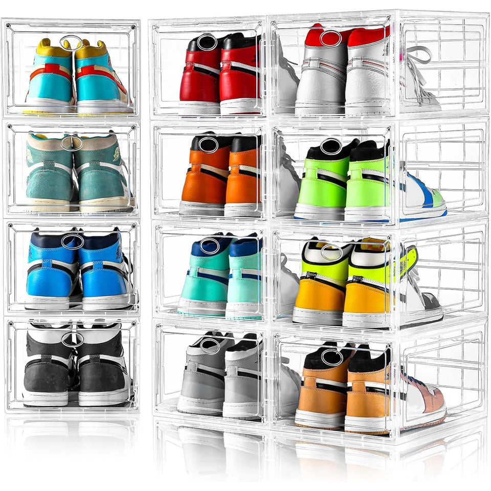 Amllas clear shoe box with door enables easy access and visibility