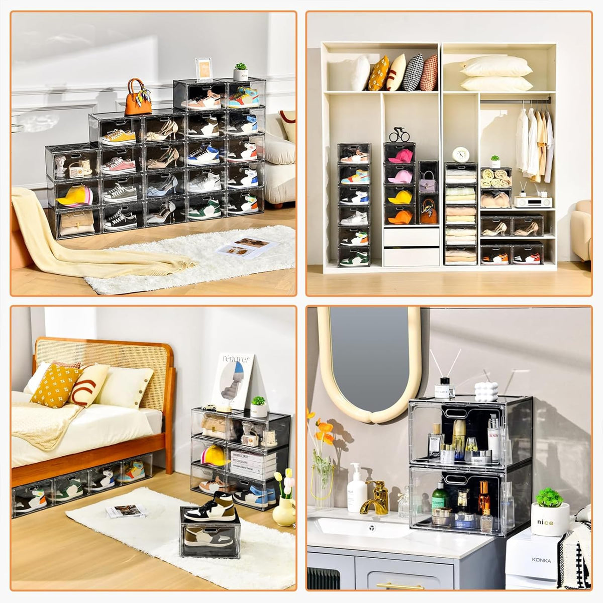 Amllas drop-side containers with magnetic doors for easy access.