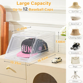 Amllas stackable hat organizer with secure buckle design