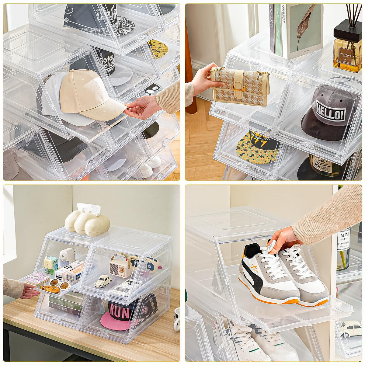 Amllas two-pack hat storage solution for multiple caps