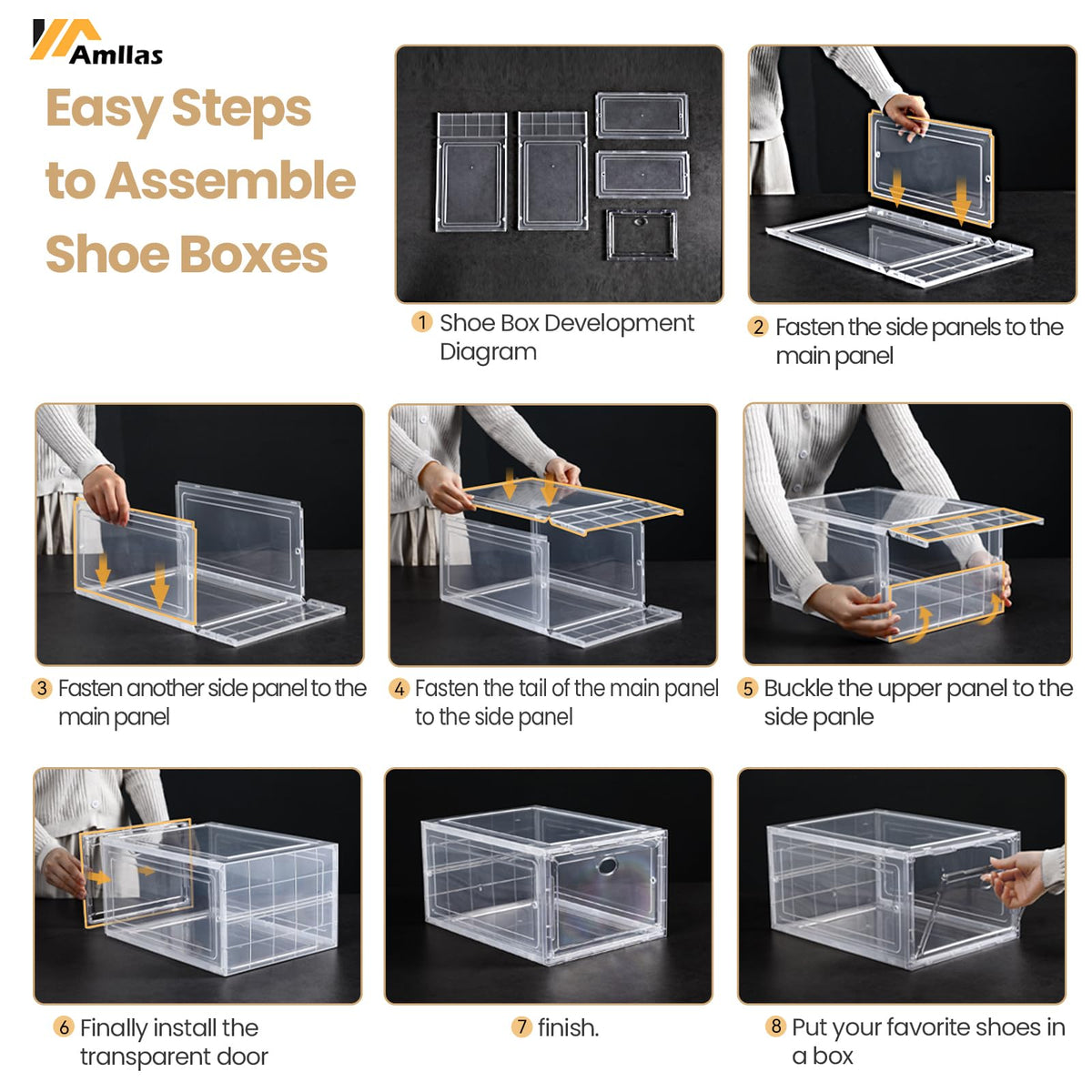 Amllas under-bed storage shoe boxes maximize space without bulk