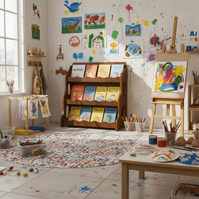 AMMEHOELA kids bookshelf rounded corners enhance child safety during use