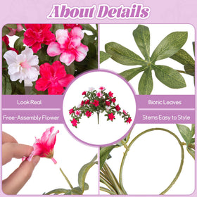 Ammyoo waterproof fake azalea blooms endure rain on porches.