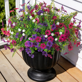 Ammyoo artificial daisies bundle with eucalyptus leaves brightens outdoor patios