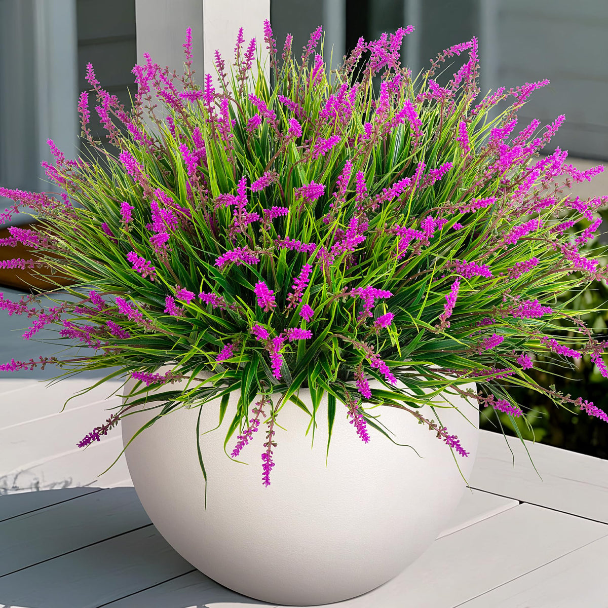 Ammyoo lavender bundle outdoor display on porch for year-round color