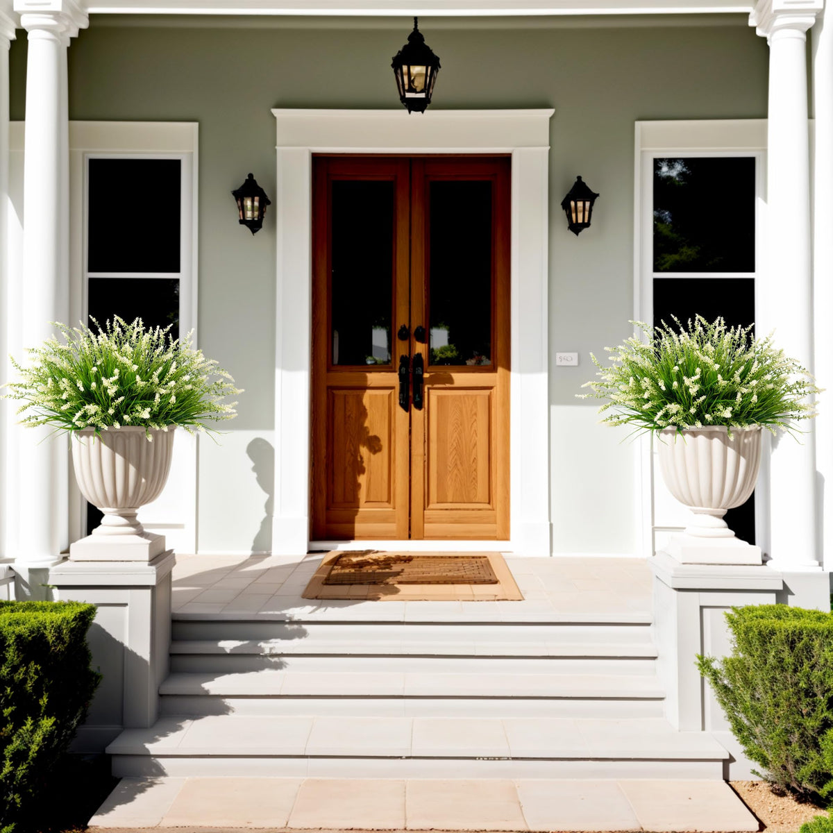 Ammyoo no-fade greenery keeps outdoor spaces vibrant without sun or water.
