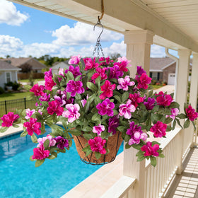Ammyoo artificial hanging flowers brighten outdoor spaces year-round
