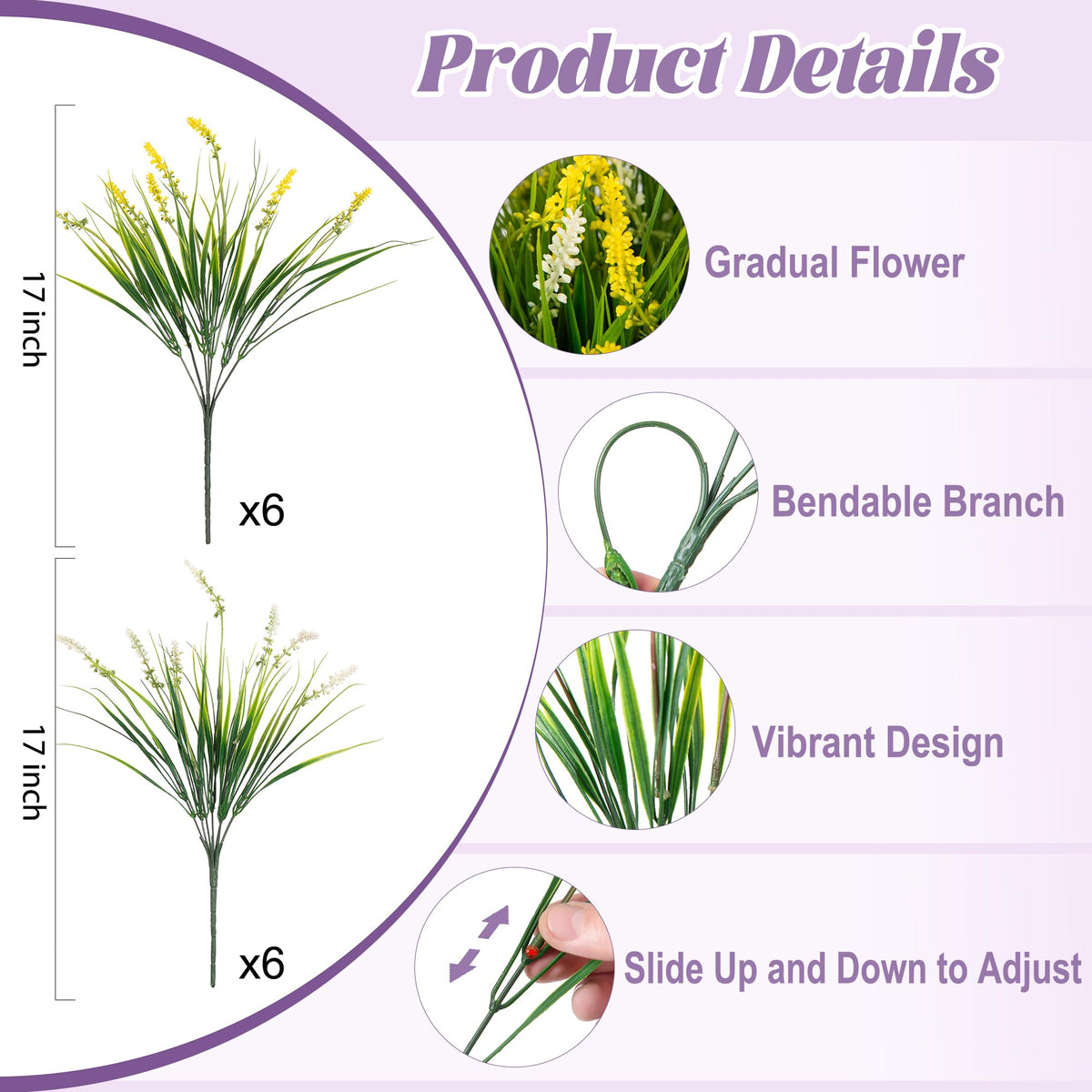 Ammyoo artificial monkey grass with adjustable stems for tailored garden accents.