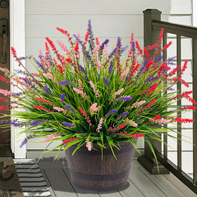 Ammyoo artificial monkey grass bundles for outdoor porch decoration and easy styling