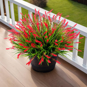 Ammyoo artificial monkey grass for walkway garden enhances year-round greenery with no watering.