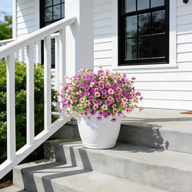 Ammyoo artificial mums for porch decor brighten spaces without maintenance.