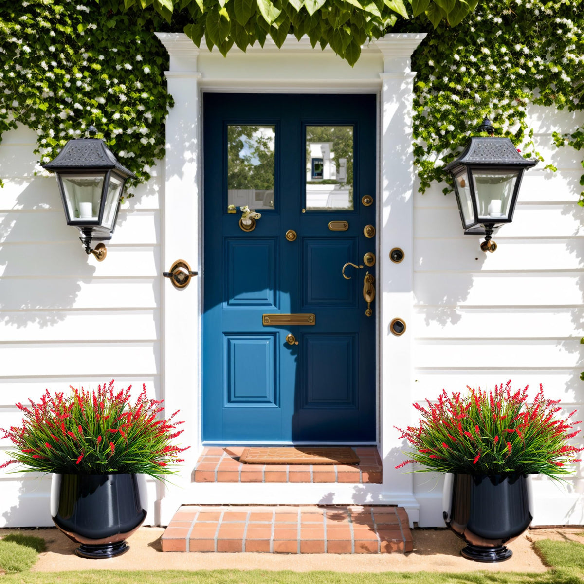 Ammyoo no-fade UV-resistant greenery keeps colors vivid in sun-exposed outdoor spaces.
