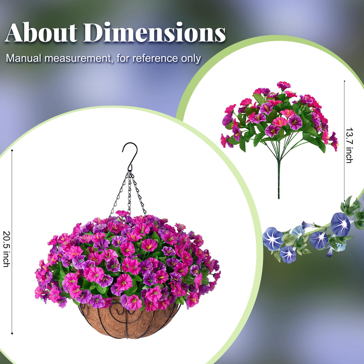 Ammyoo artificial petunia bloom close-up shows lifelike detail and color.
