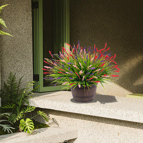 Ammyoo lush artificial shrubs decorate outdoor walkways with lasting color