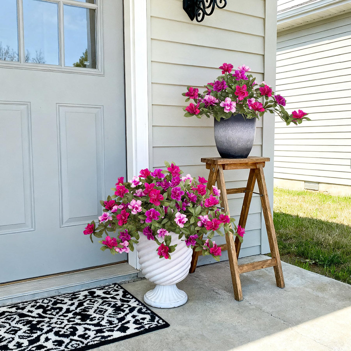 Ammyoo azalea patio decor offers vibrant, maintenance-free color.