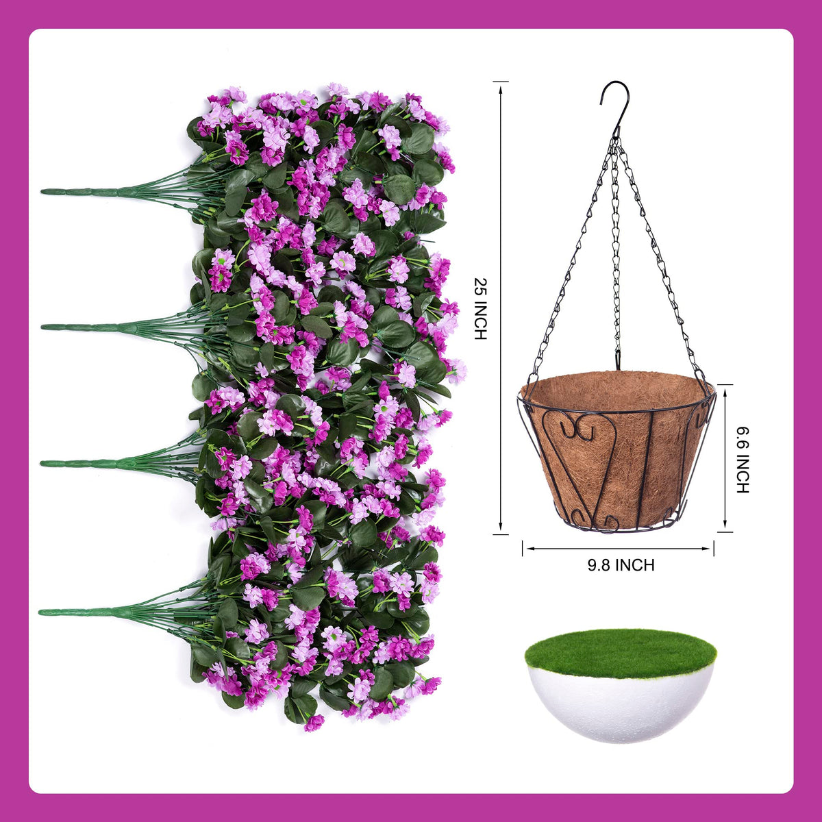 Ammyoo basket dimensions and chain provide clear size reference for porch planning.