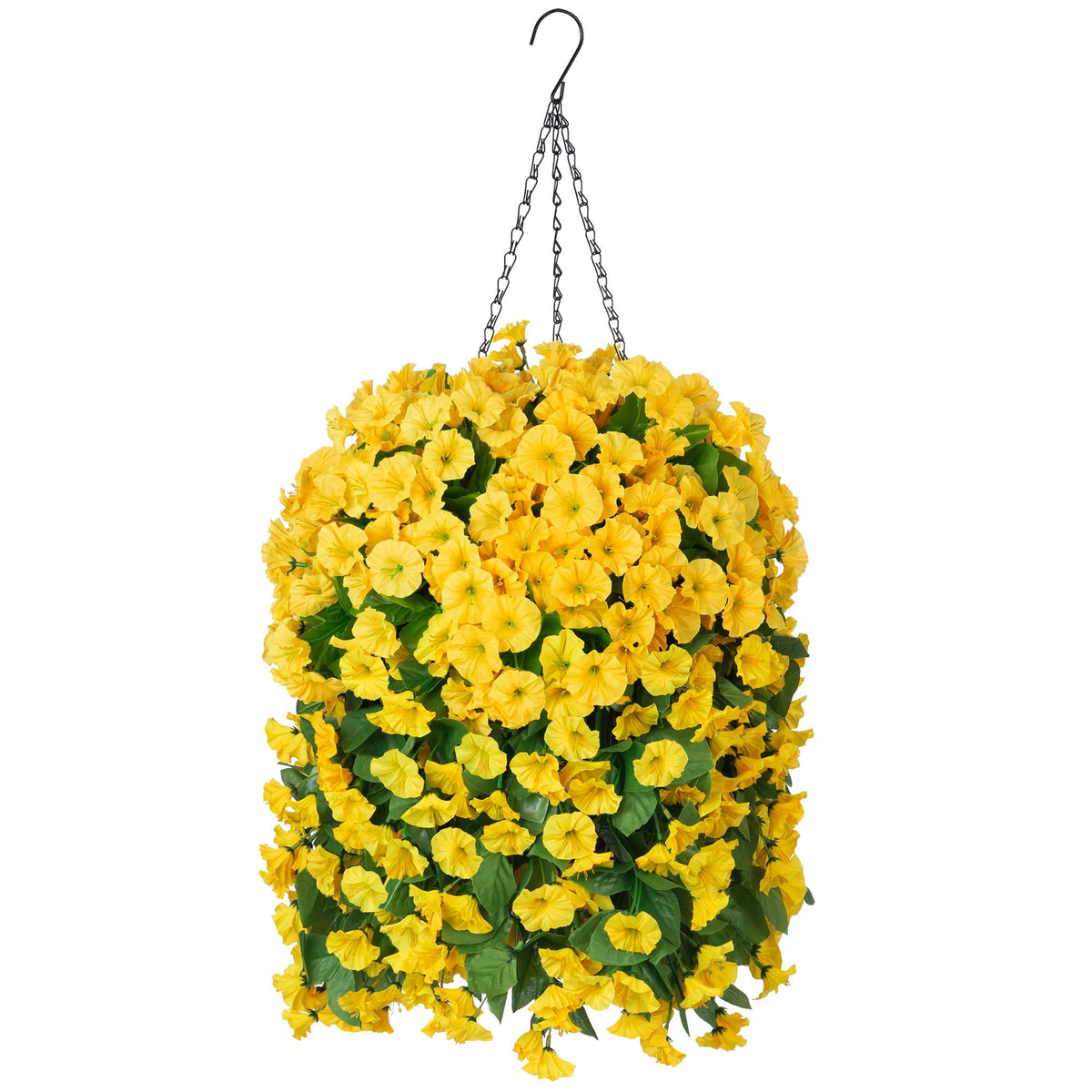 Ammyoo basket hanging flowers assembly: maintenance-free outdoor decor.
