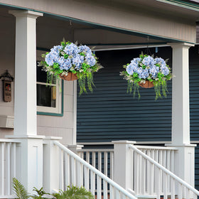Ammyoo blue hydrangea decor brightens patios and balconies