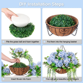 Ammyoo blue hydrangea display for balcony gardens