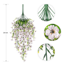 Ammyoo outdoor hanging arrangement, white daisies for porch or window display.