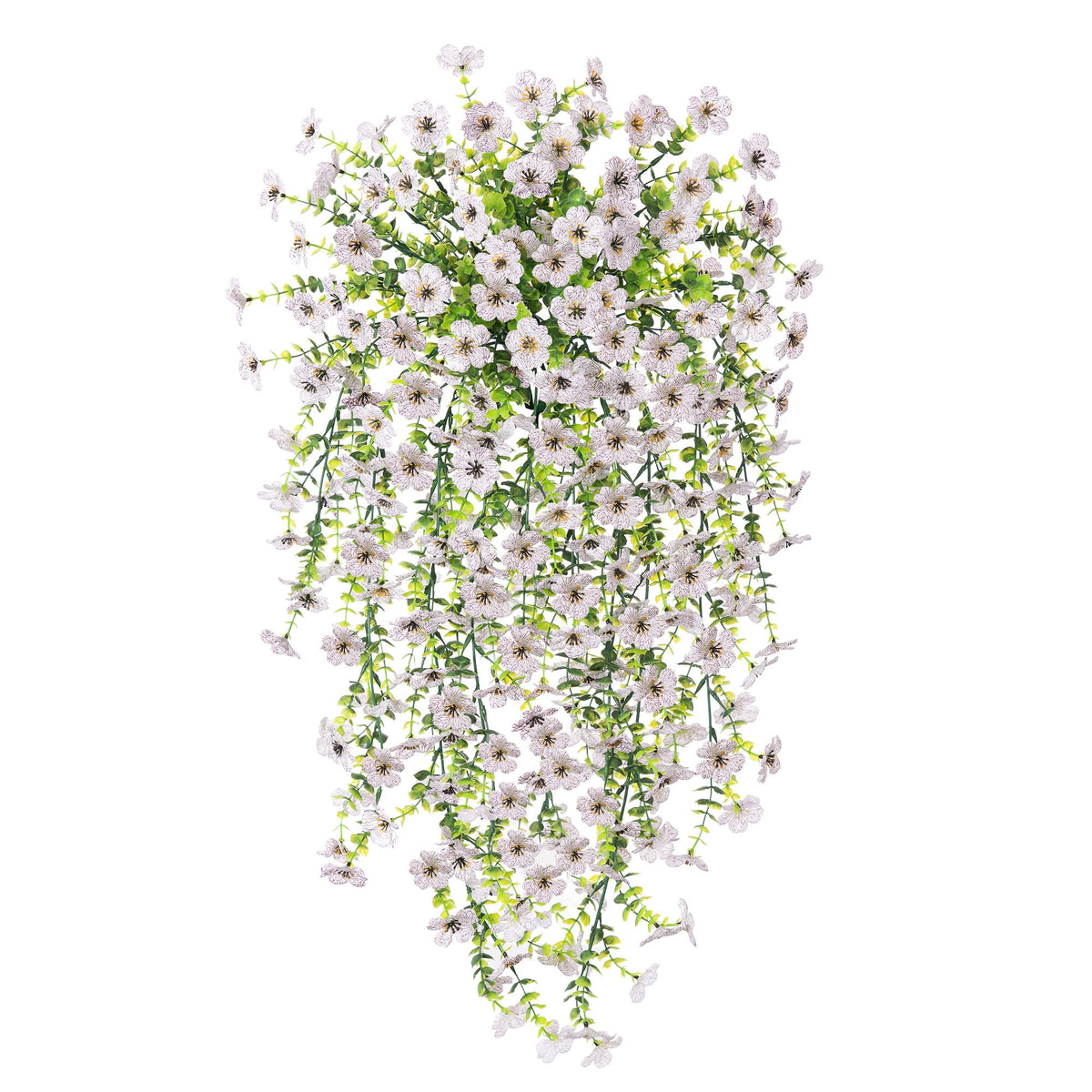 Ammyoo daisy with eucalyptus leaves, outdoor hanging decor for natural style.