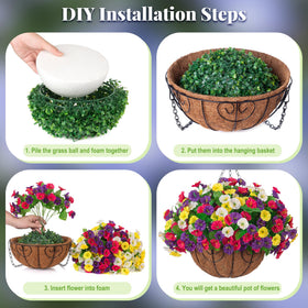 Ammyoo decorative hanging flowers brighten porches without watering or soil care.