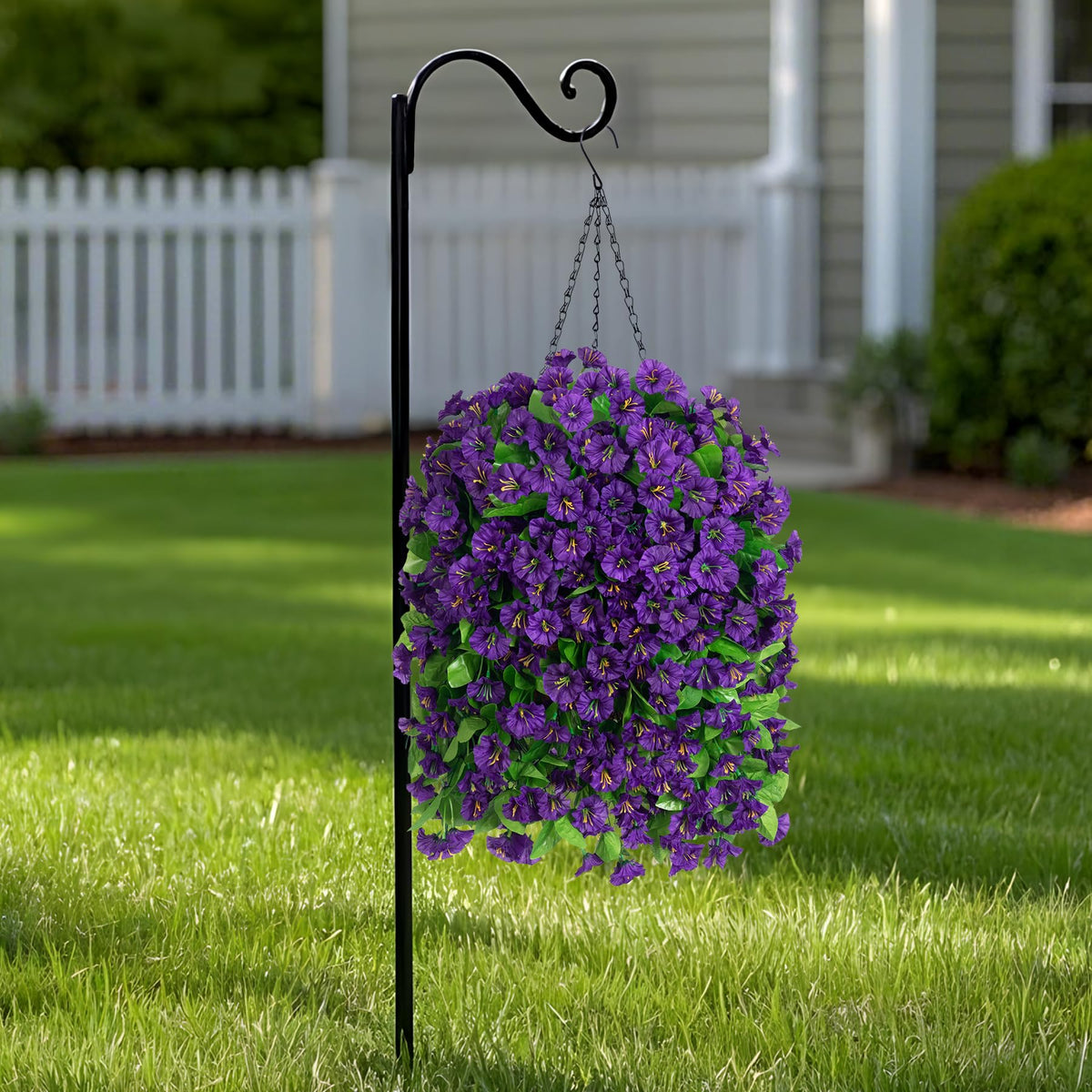 Ammyoo decorative hanging basket suits balconies, patios, and yards year-round.