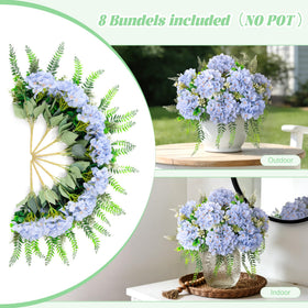Ammyoo eight bundles hydrangea eleven point four inch, arranged for decor.
