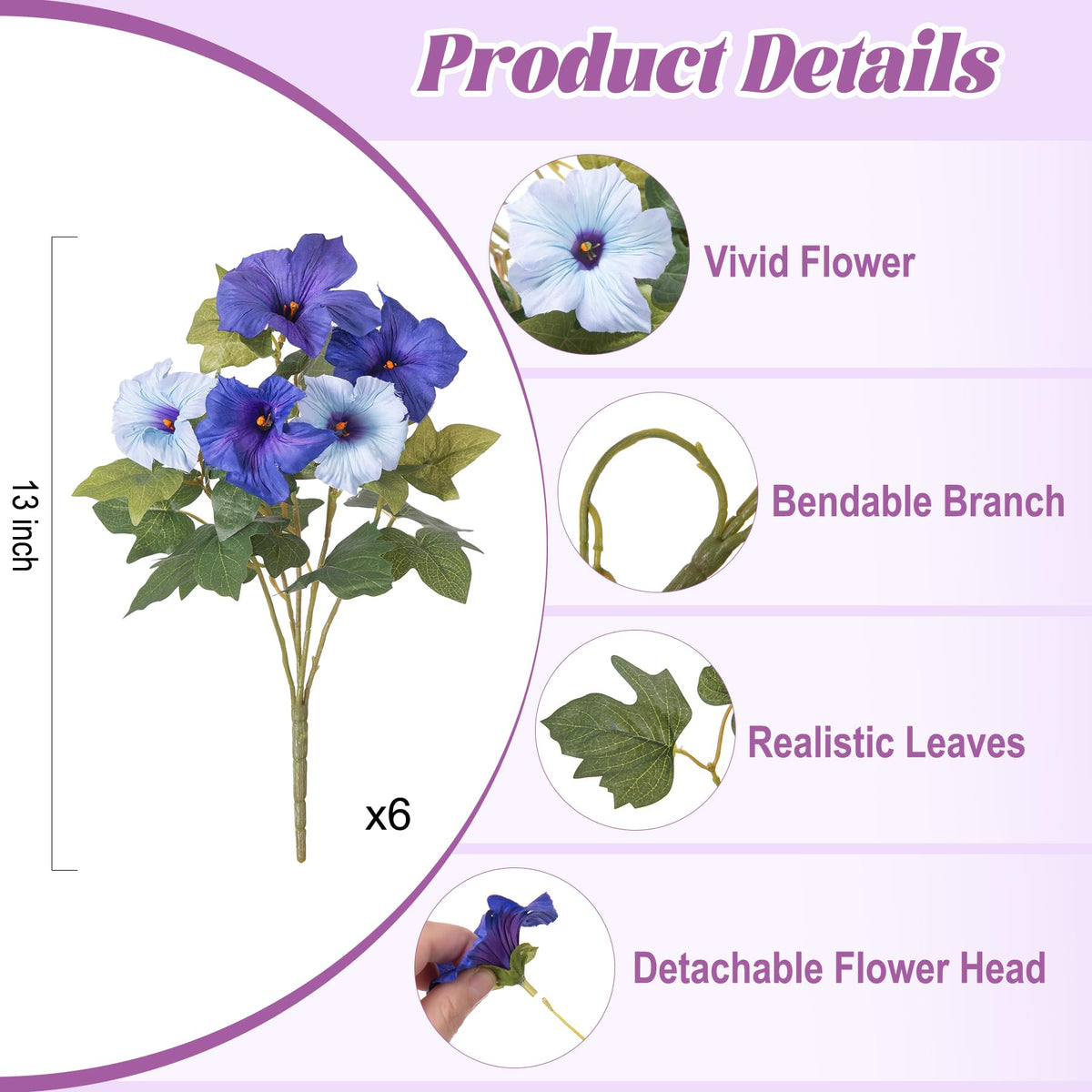 Ammyoo fake flowers for outdoor planters with realistic petals