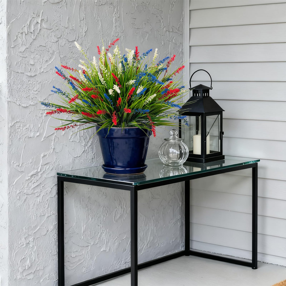 Faux plants from Ammyoo decorate porches, balconies, and pathways with lush greenery.