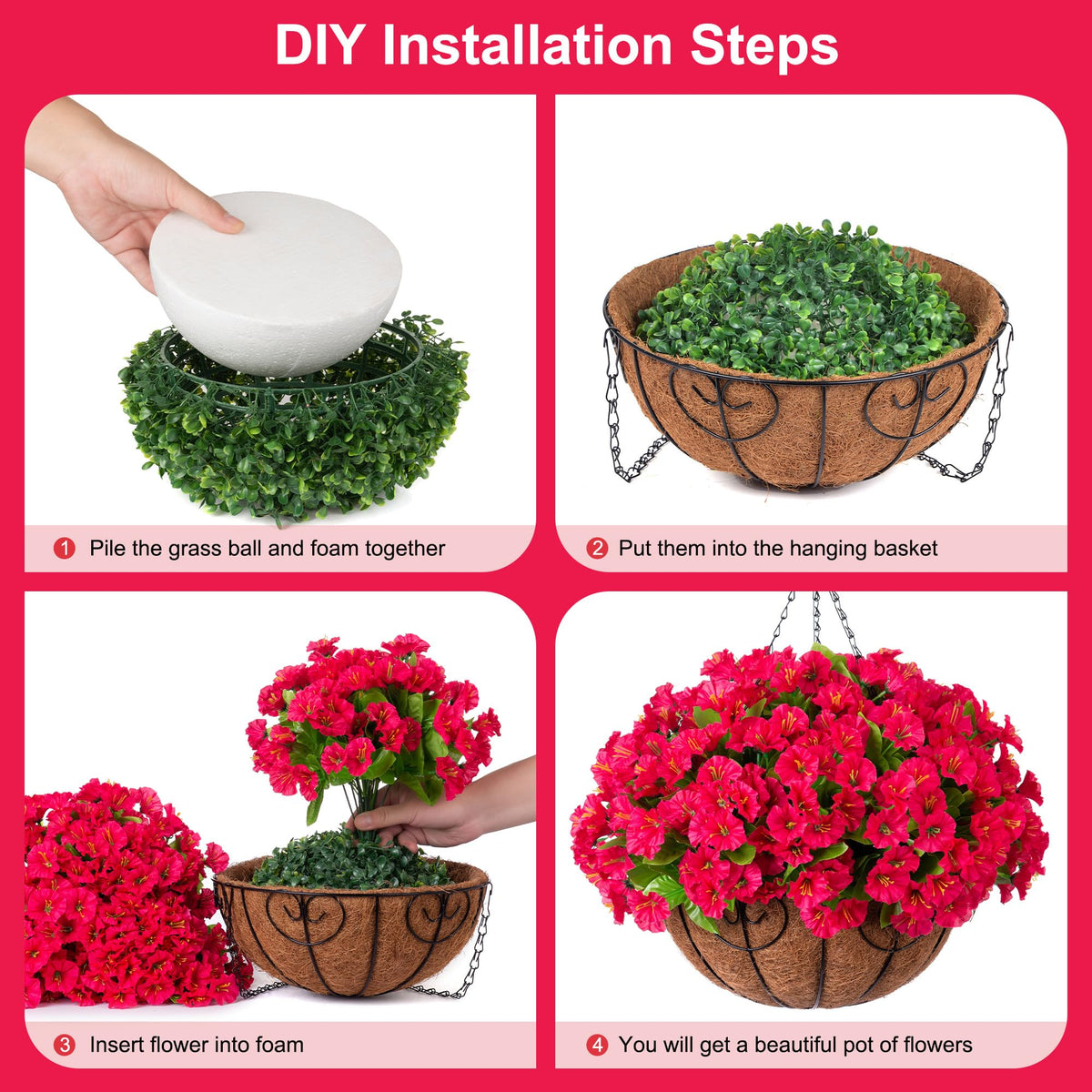 Ammyoo hanging basket is lightweight yet steady for versatile outdoor placement.