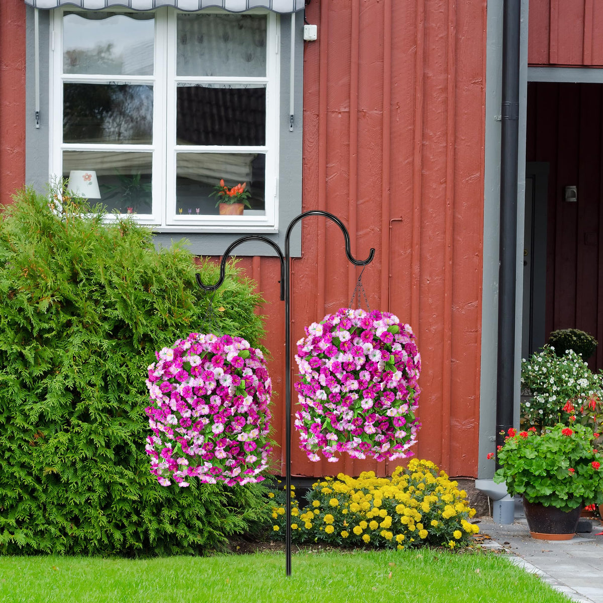 Ammyoo no-maintenance flower display saves watering time with seasonal charm.