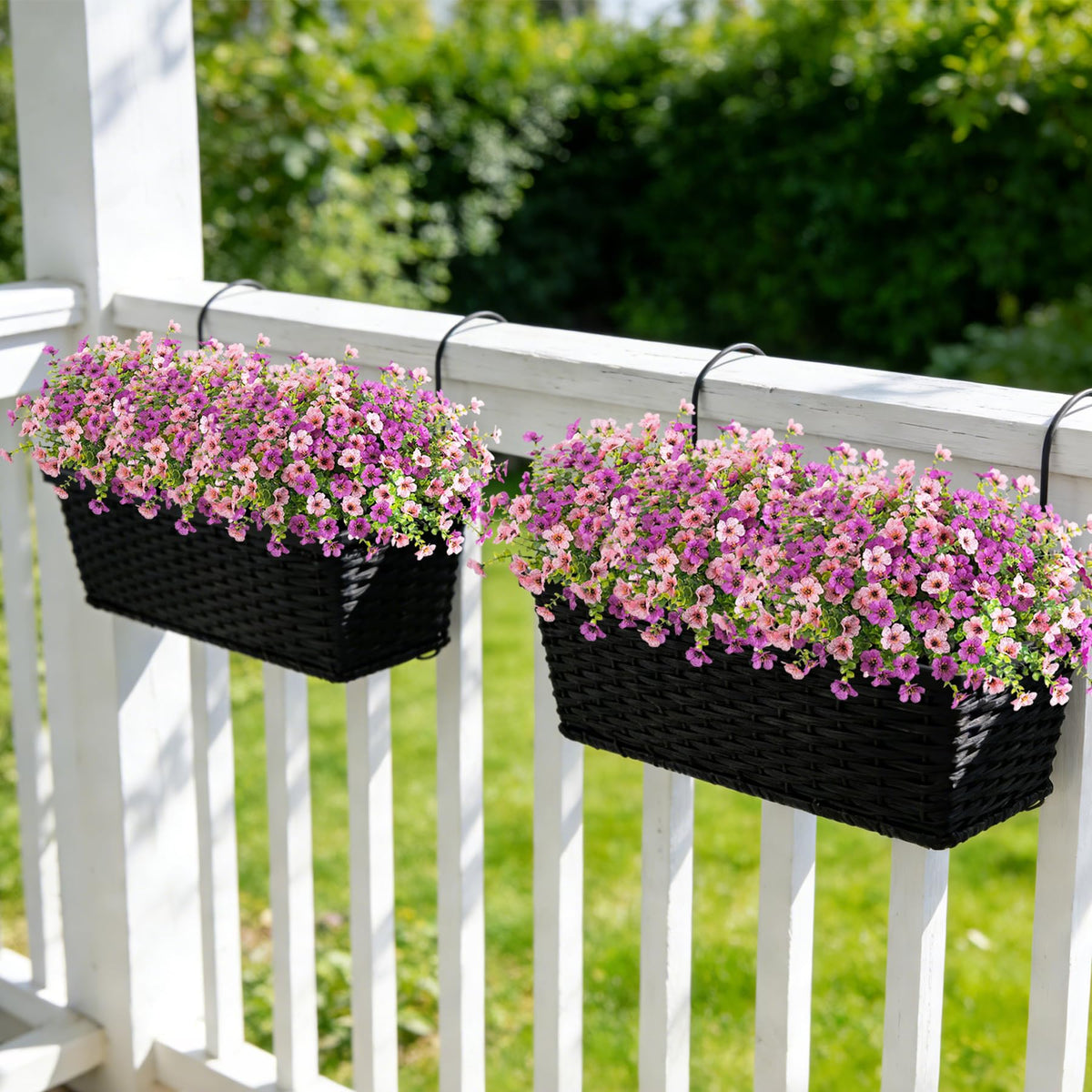 Ammyoo outdoor faux flowers add easy-care decoration to yards.